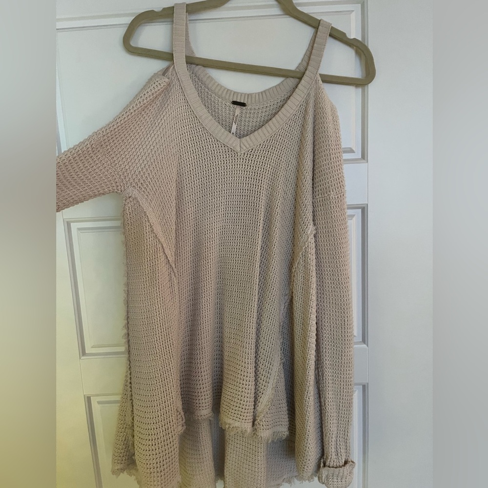 Oversized open shoulder free people sweater